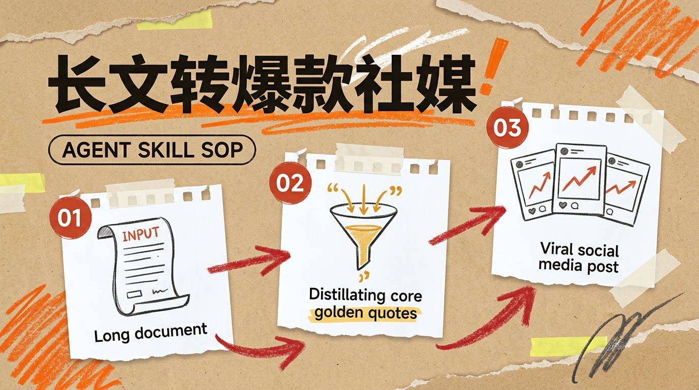《无聊蒸馏自己:长文转爆款社媒帖子 Agent Skill 开源》