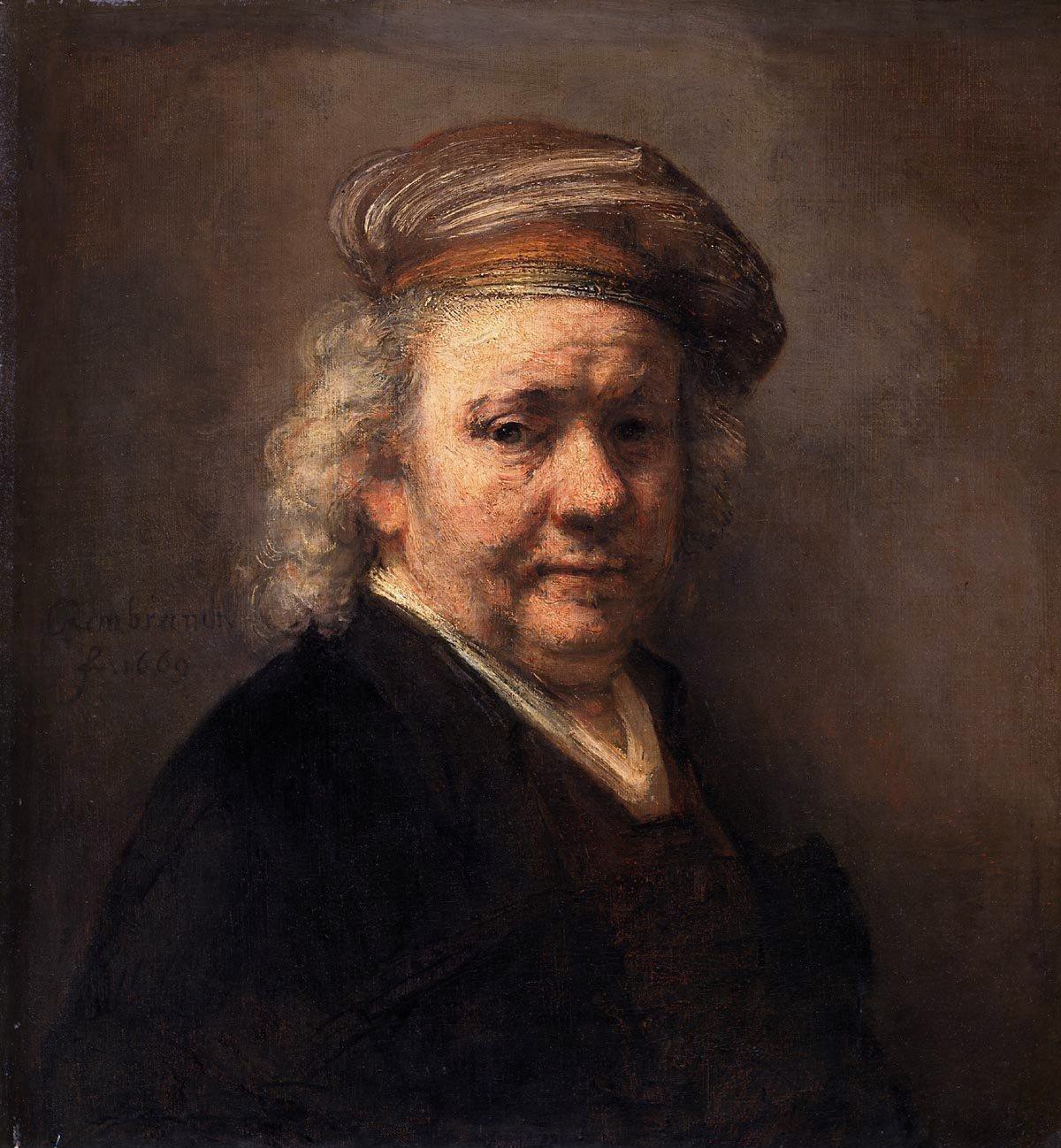 伦勃朗《63岁自画像》(Self-Portrait at the Age of 63, 1669)