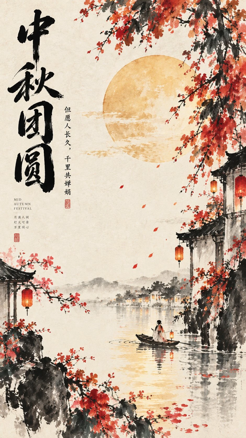 03. 《中秋团圆》(清供雅集与藤黄设色)