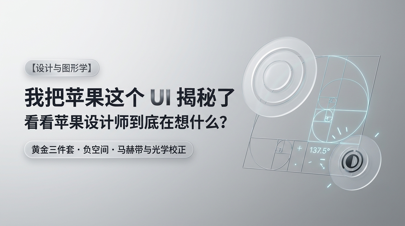 我把苹果这个 UI 揭秘了：看看苹果设计师到底在想什么？图形学、黄金三件套与视错觉修正深度拆解
