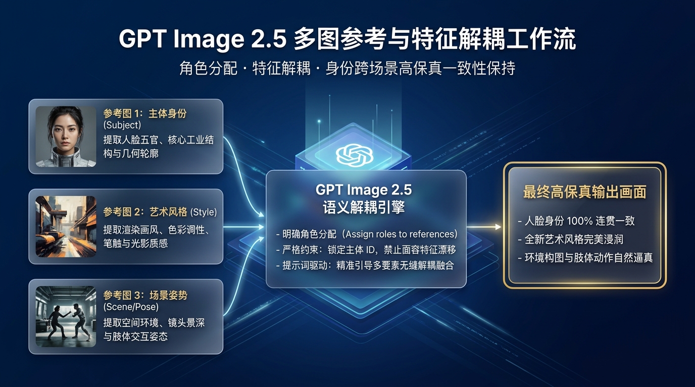 GPT Image 2.5 多图参考与特征解耦工作流