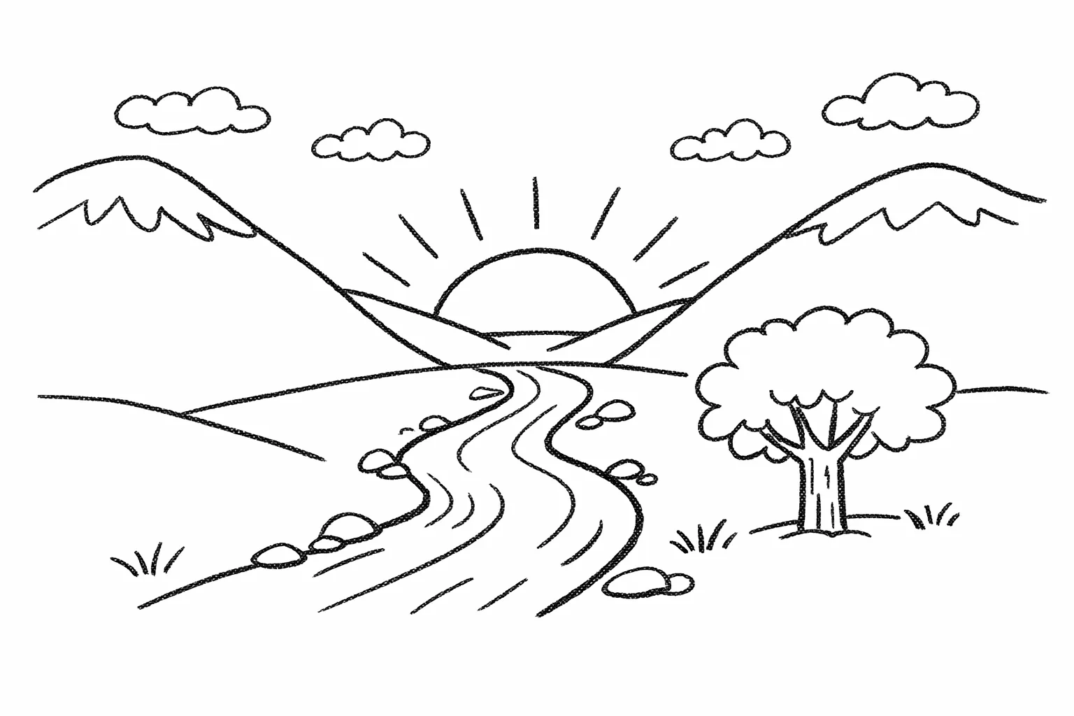 手绘线稿草图 (Drawing)