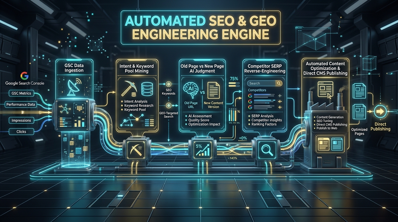 全流程自动化 SEO/GEO 工程流水线