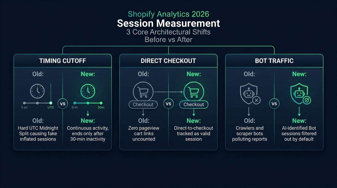 Shopify 会话计量三大底层重构:前后对比全景思维导图